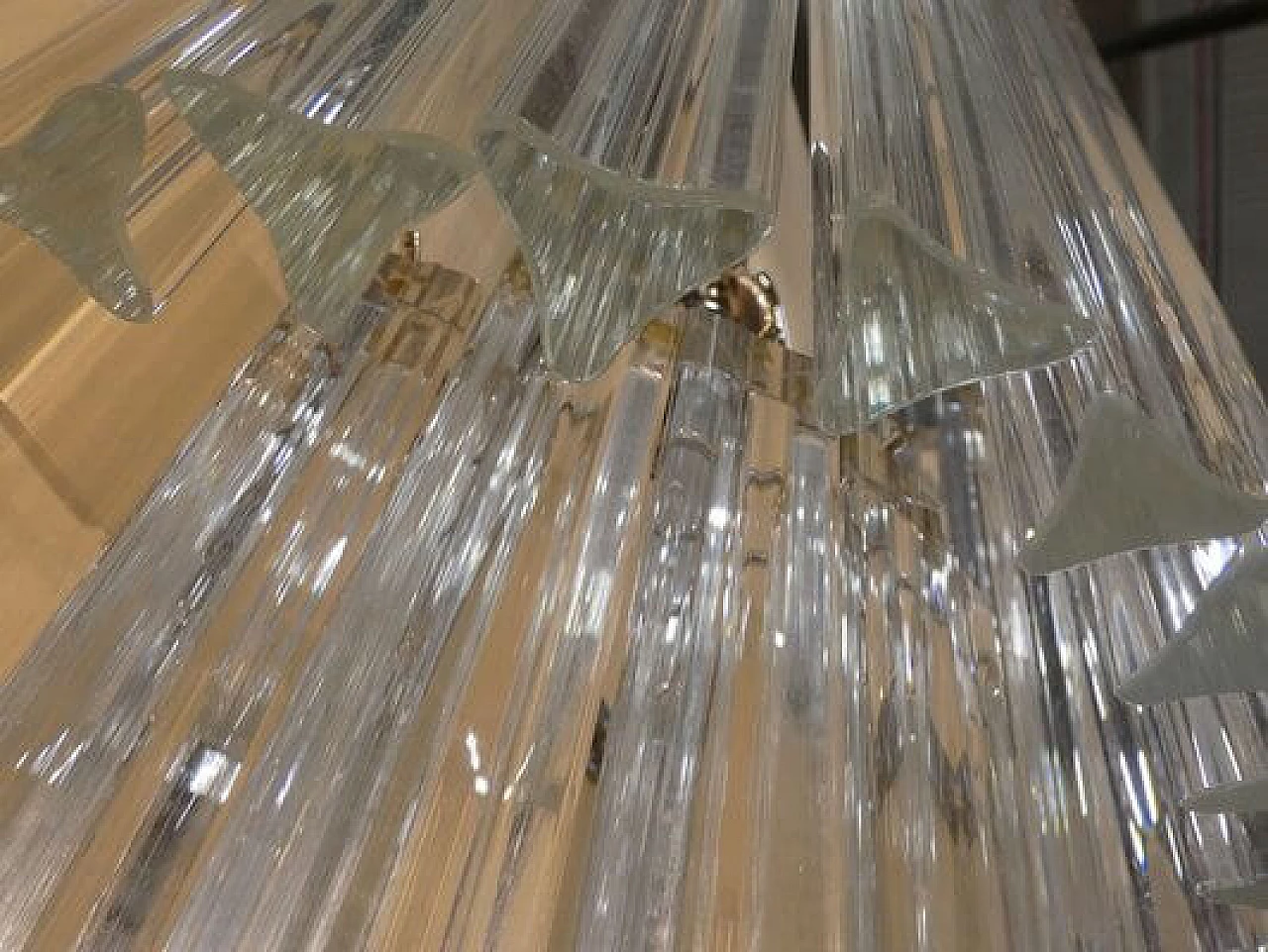 Coppia di applique in vetro di Murano trasparente e metallo di Venini, anni '60 7