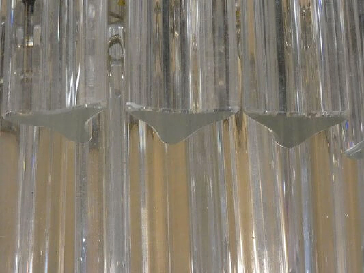 Coppia di applique in vetro di Murano trasparente e metallo di Venini, anni '60 12