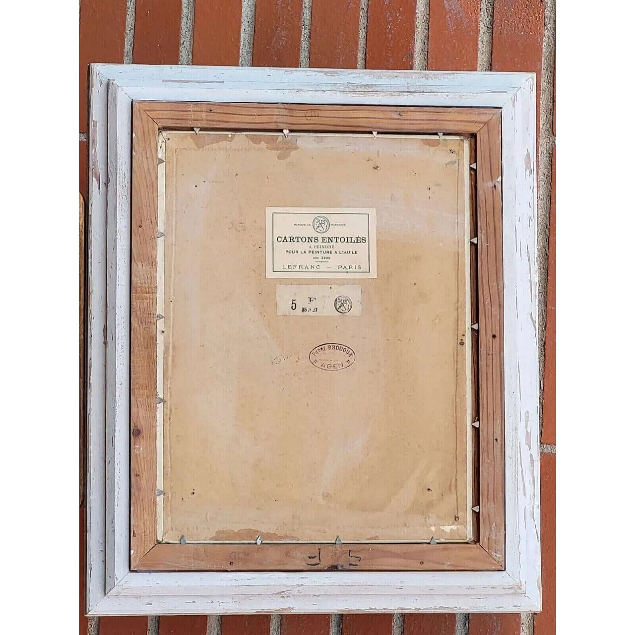 Paesaggio con case, olio su tela, anni '50 7