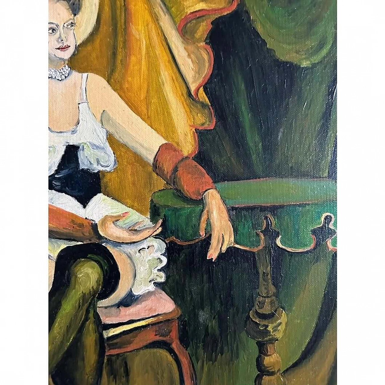 G. Reynaud, Ritratto di ballerina al Moulin Rouge, olio su tavola, anni '20 10