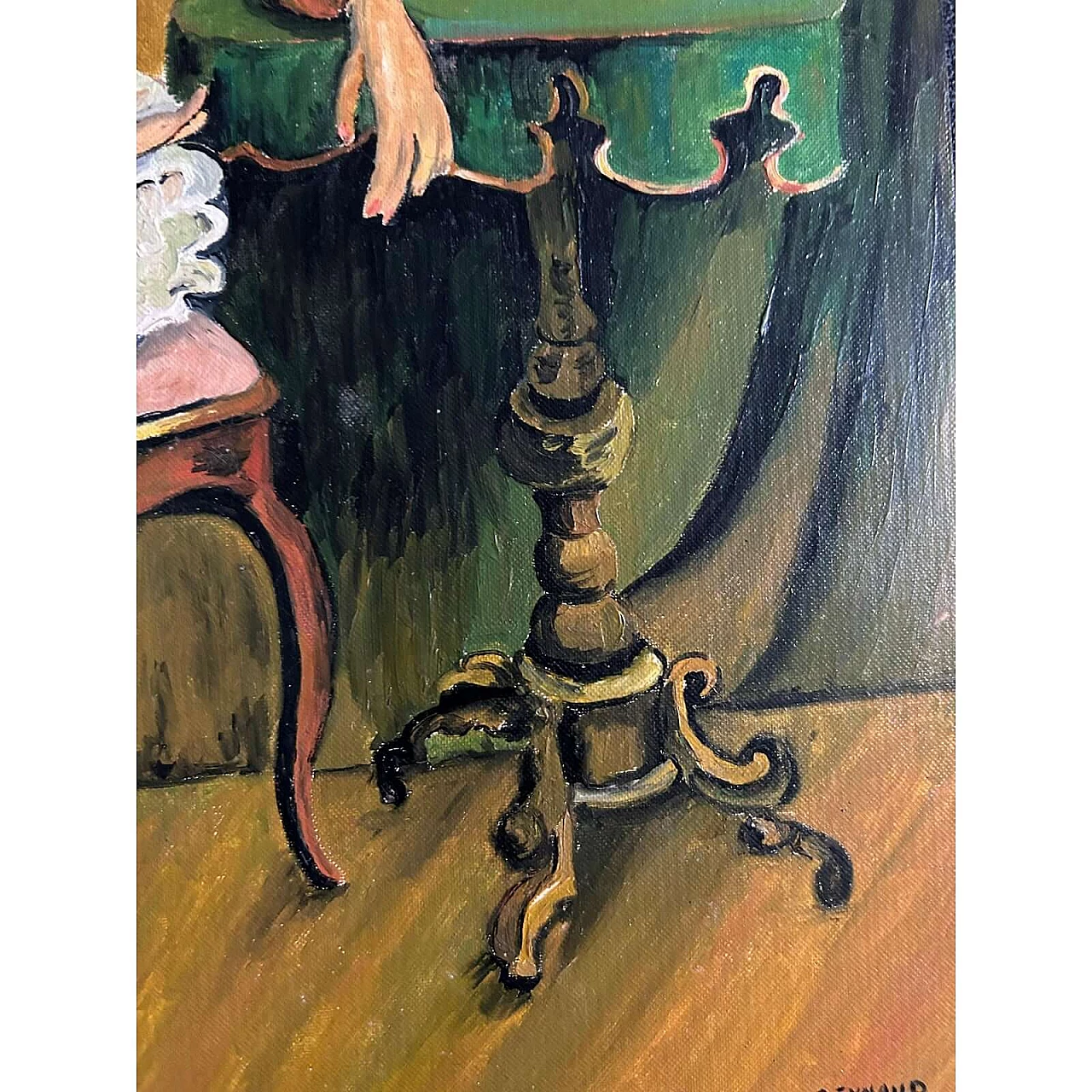 G. Reynaud, Ritratto di ballerina al Moulin Rouge, olio su tavola, anni '20 11