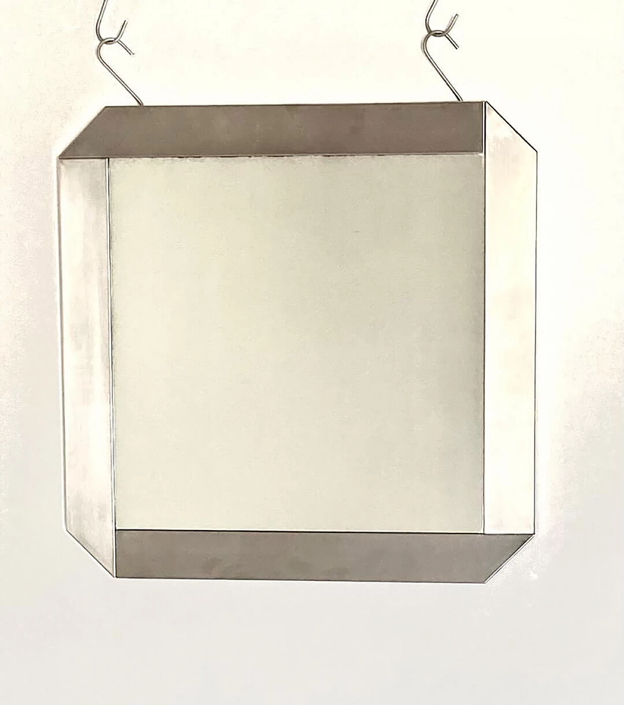 Steel mirror by Valenti, 70s 2