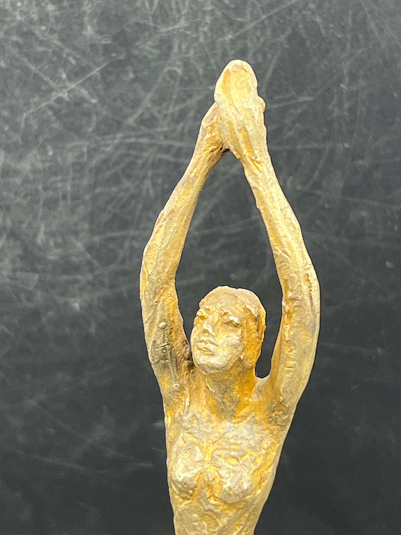 Silvio Gazzaniga, female figure, silver sculpture on rose quartz base 2