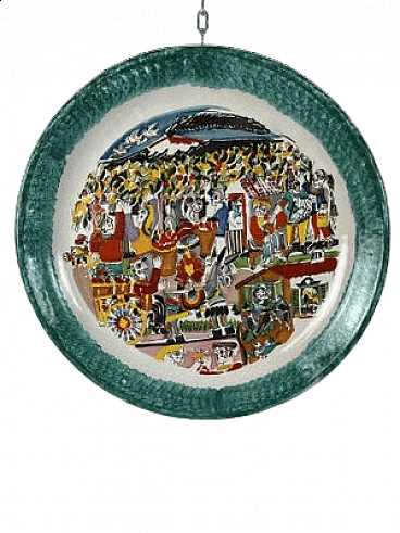 Ceramic plate by De Simone, 1960s