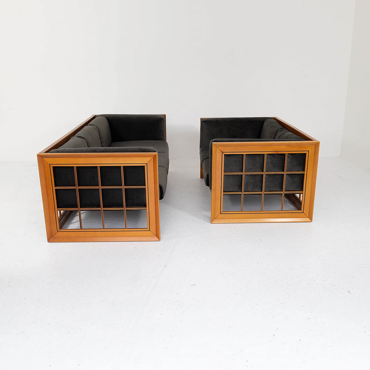 Pair of Caccia alla Volpe sofas by Linea Arredo, 1970s 1