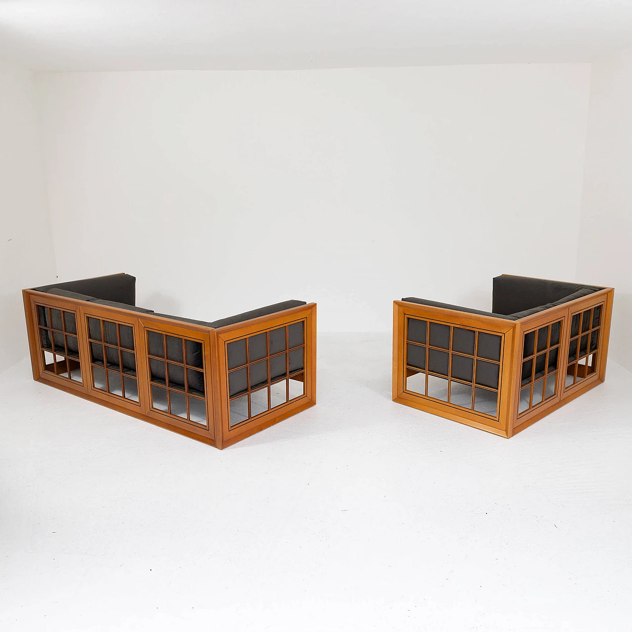 Pair of Caccia alla Volpe sofas by Linea Arredo, 1970s 4