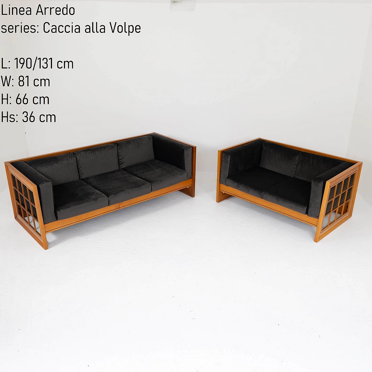 Pair of Caccia alla Volpe sofas by Linea Arredo, 1970s 6