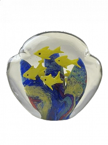 Fermacarte in vetro di Murano colorato, anni '70