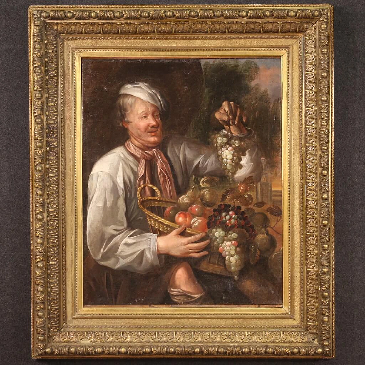 Fruit seller, oil painting on canvas, second half of the 18th century 1