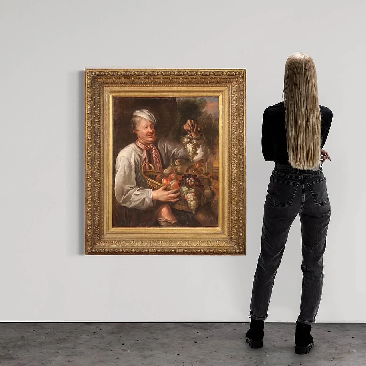 Fruit seller, oil painting on canvas, second half of the 18th century 3