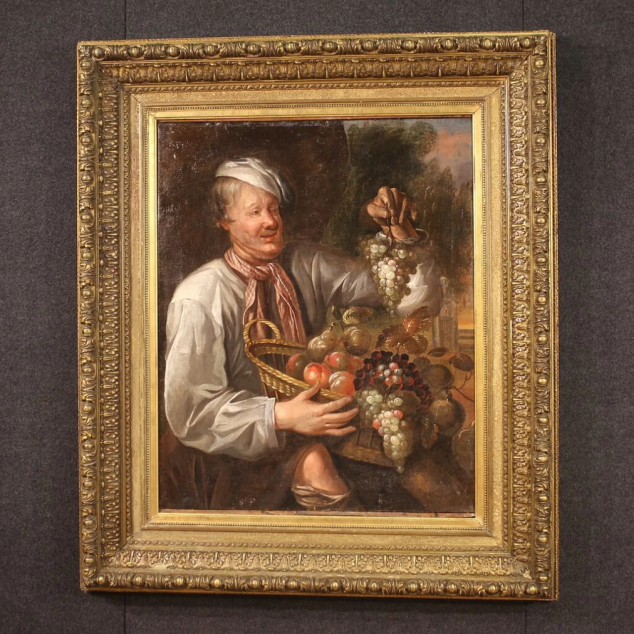 Fruit seller, oil painting on canvas, second half of the 18th century 8