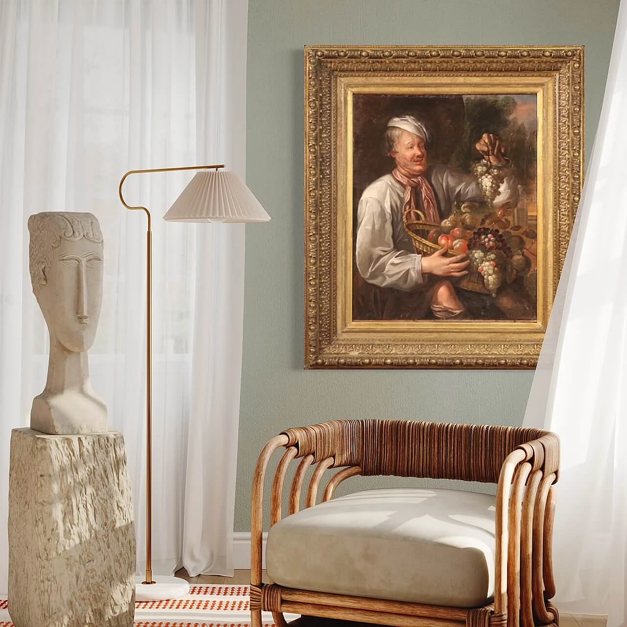 Fruit seller, oil painting on canvas, second half of the 18th century 15