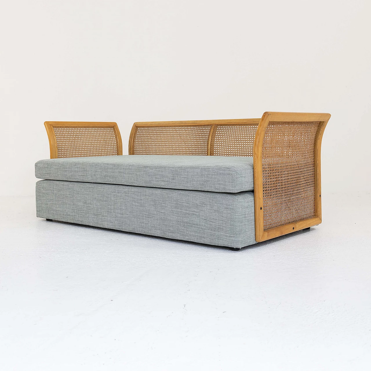 Vienna straw, ash and gray fabric sofa, 1960s 1