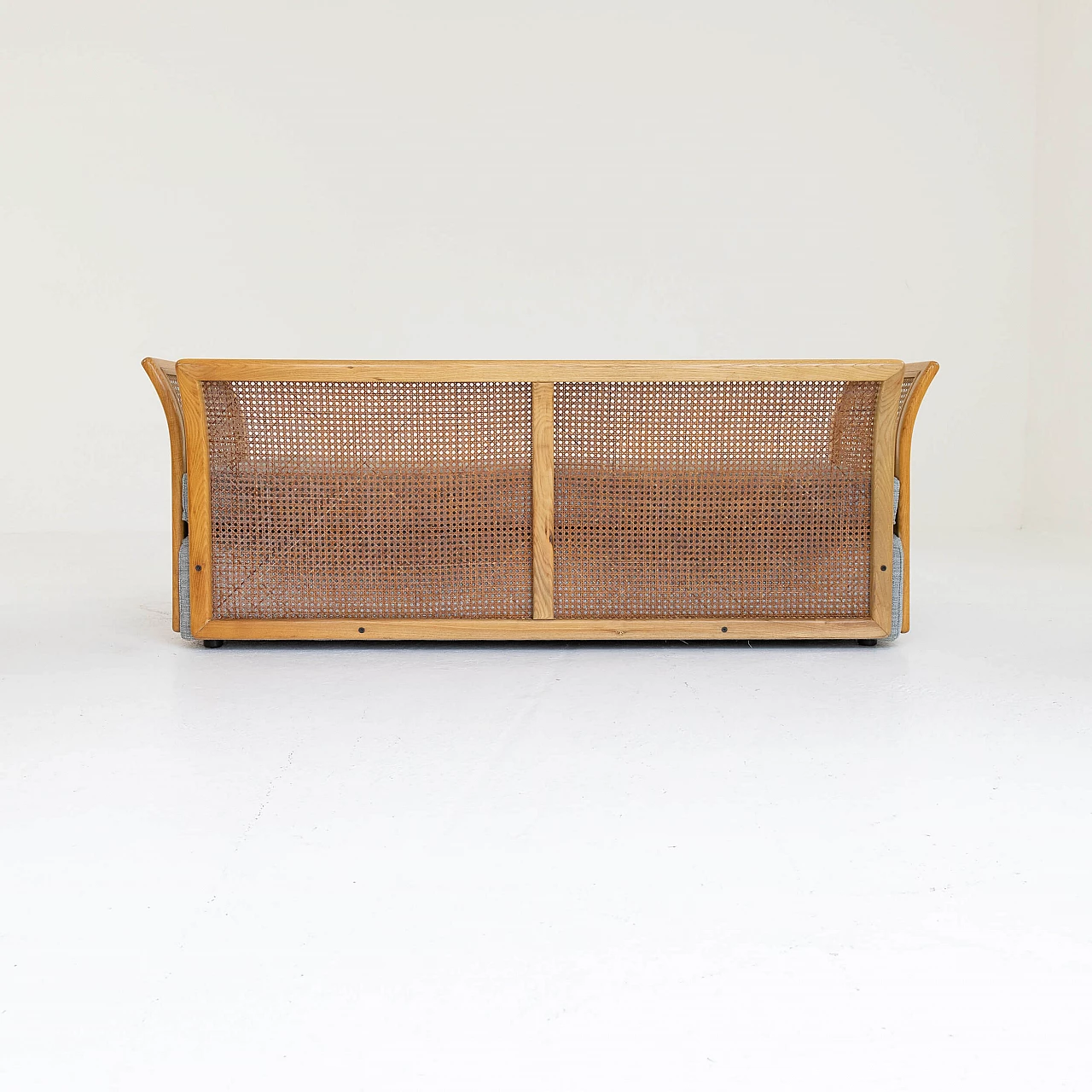 Vienna straw, ash and gray fabric sofa, 1960s 9