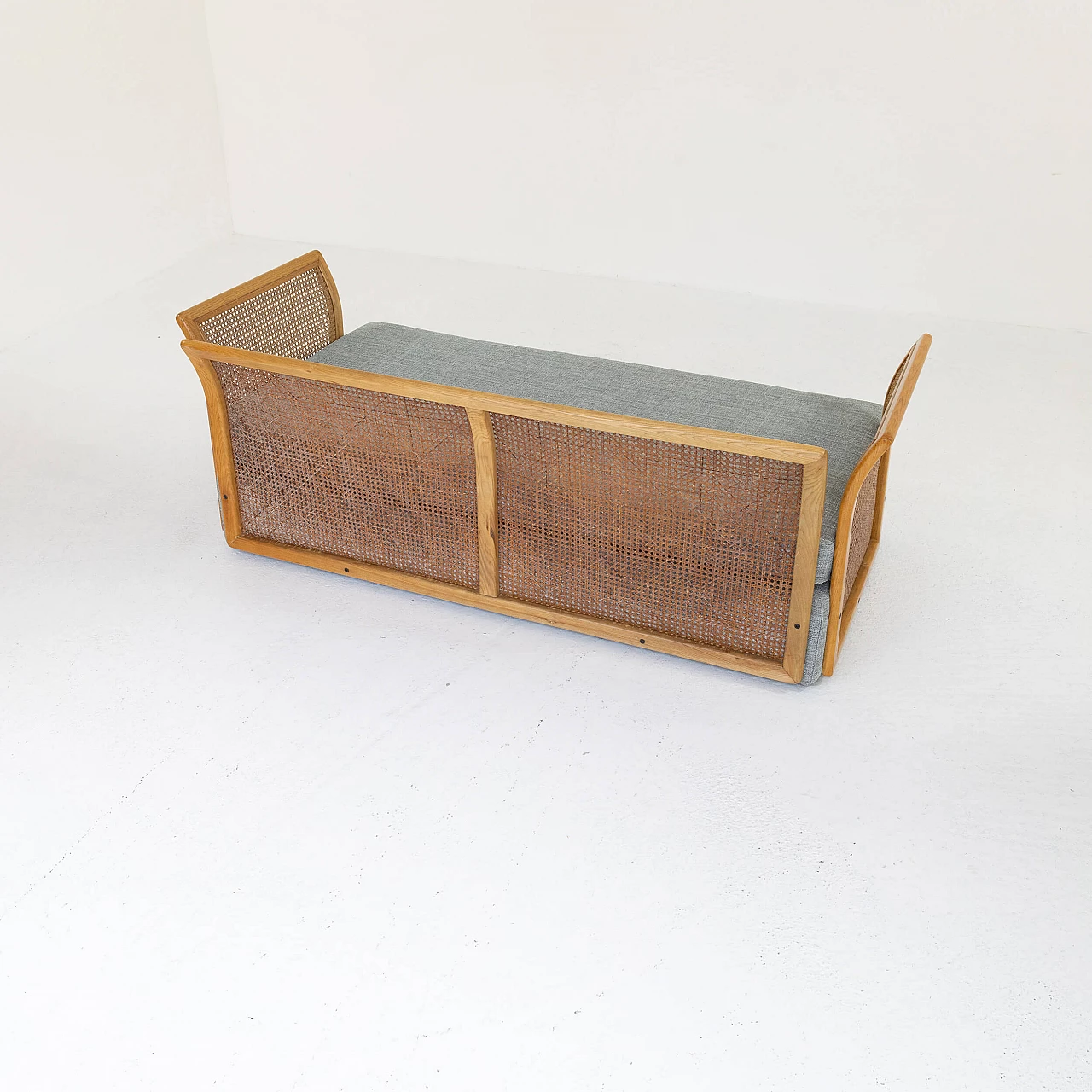 Vienna straw, ash and gray fabric sofa, 1960s 10