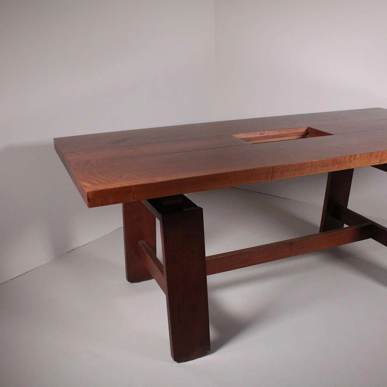 Tavolo da pranzo 611 in legno di Silvio Coppola per Bernini, anni '60 6