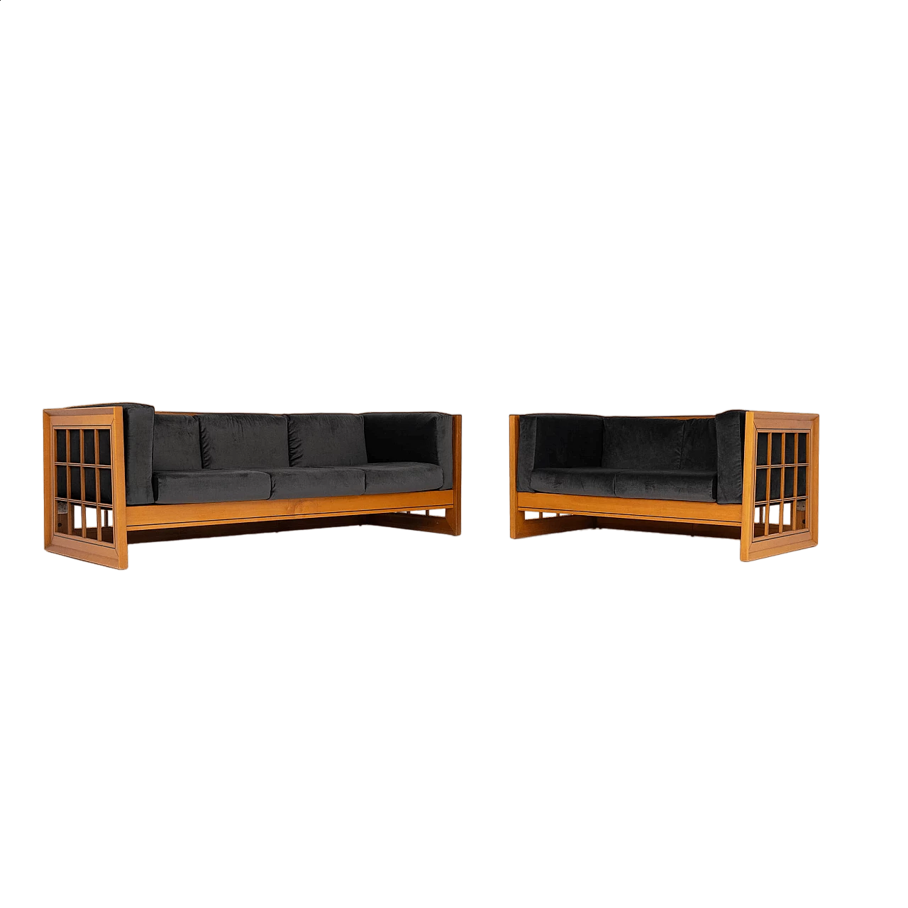 Pair of Caccia alla Volpe sofas by Linea Arredo, 1970s 9