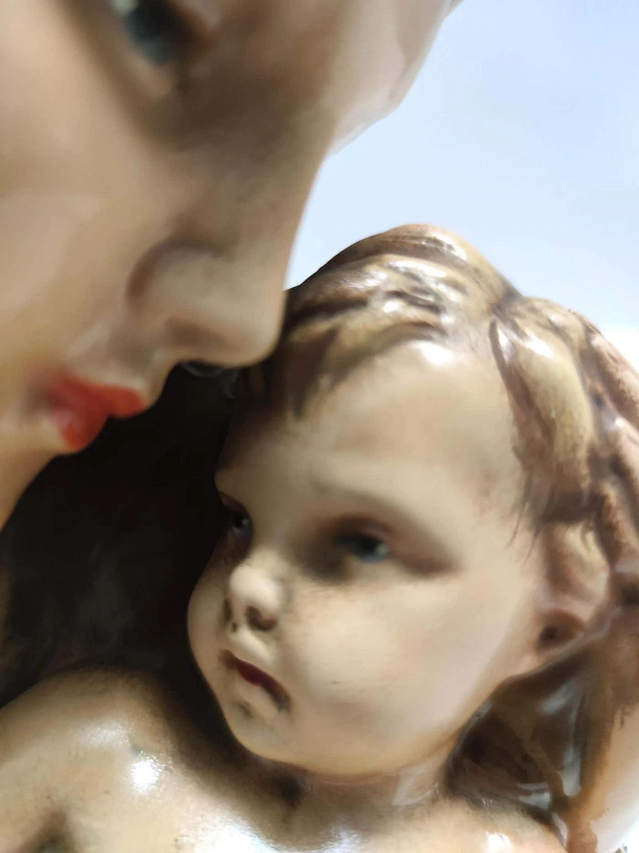 Madonna and Jesus in glazed ceramic and brass by Arturo Pannunzio, 1940s 5