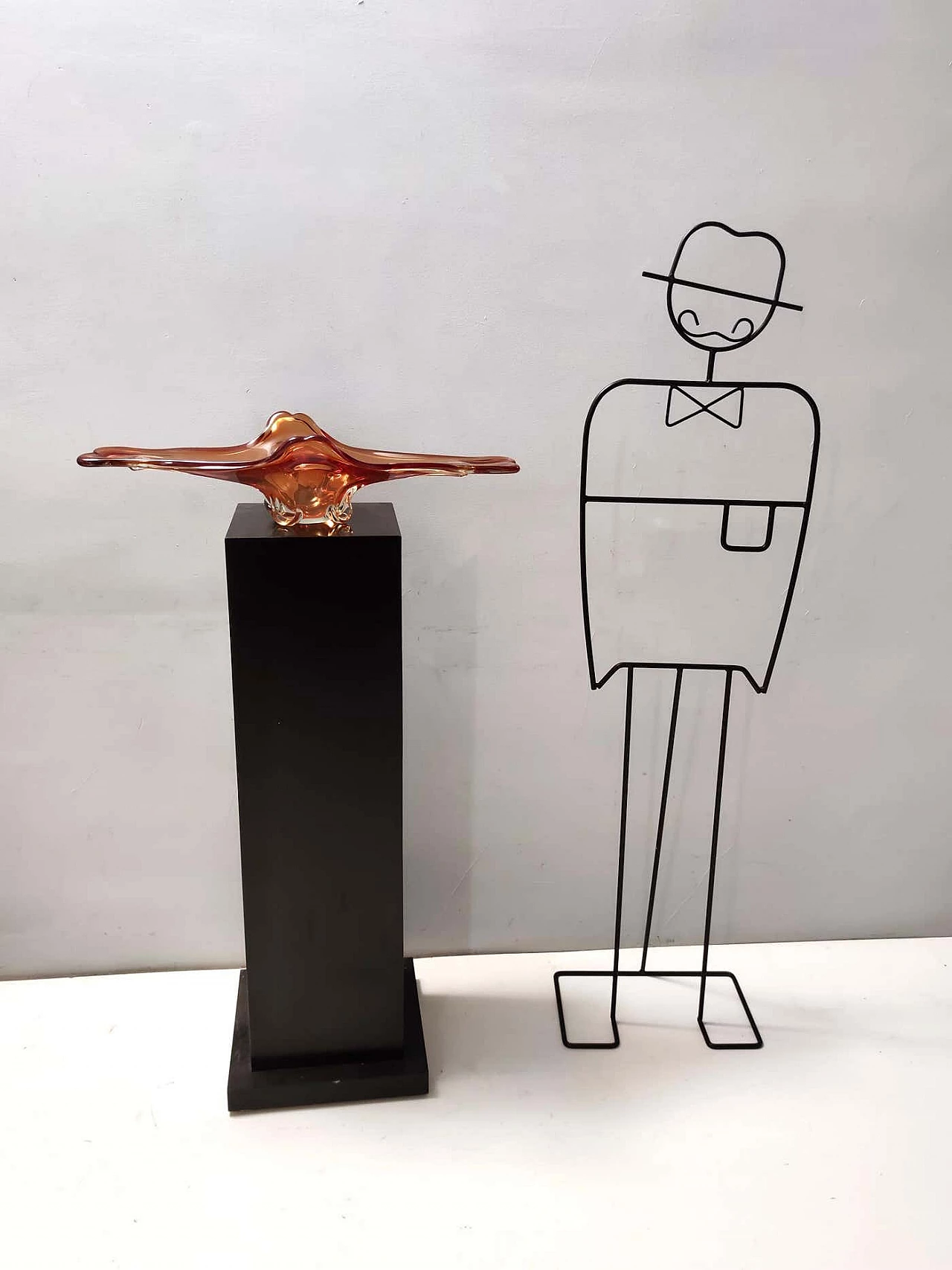 Centrotavola in vetro di Murano Sommerso arancione, anni '60 1