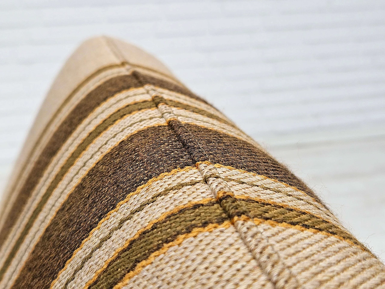 Pair of Danish oak and wool armchairs, 1970s 13