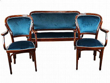 Sofa and pair of armchairs by Jacob & Josef Kohn, 1920s
