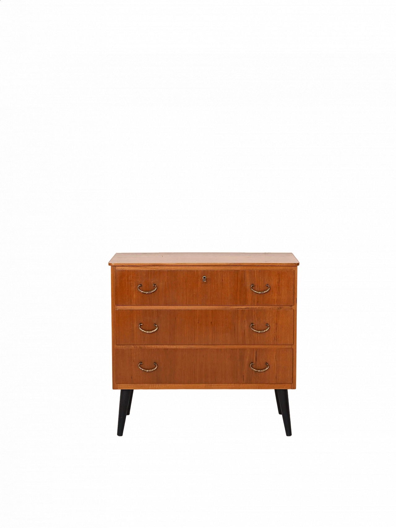 Scandinavian teak chest of drawers with black legs, 1960s 9