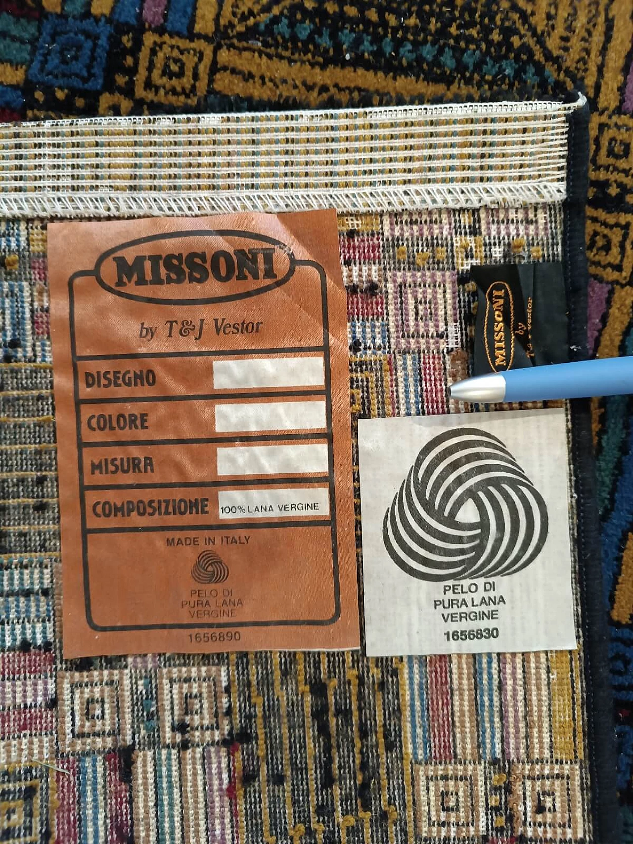 Tappeto Missoni in lana, anni '80 2