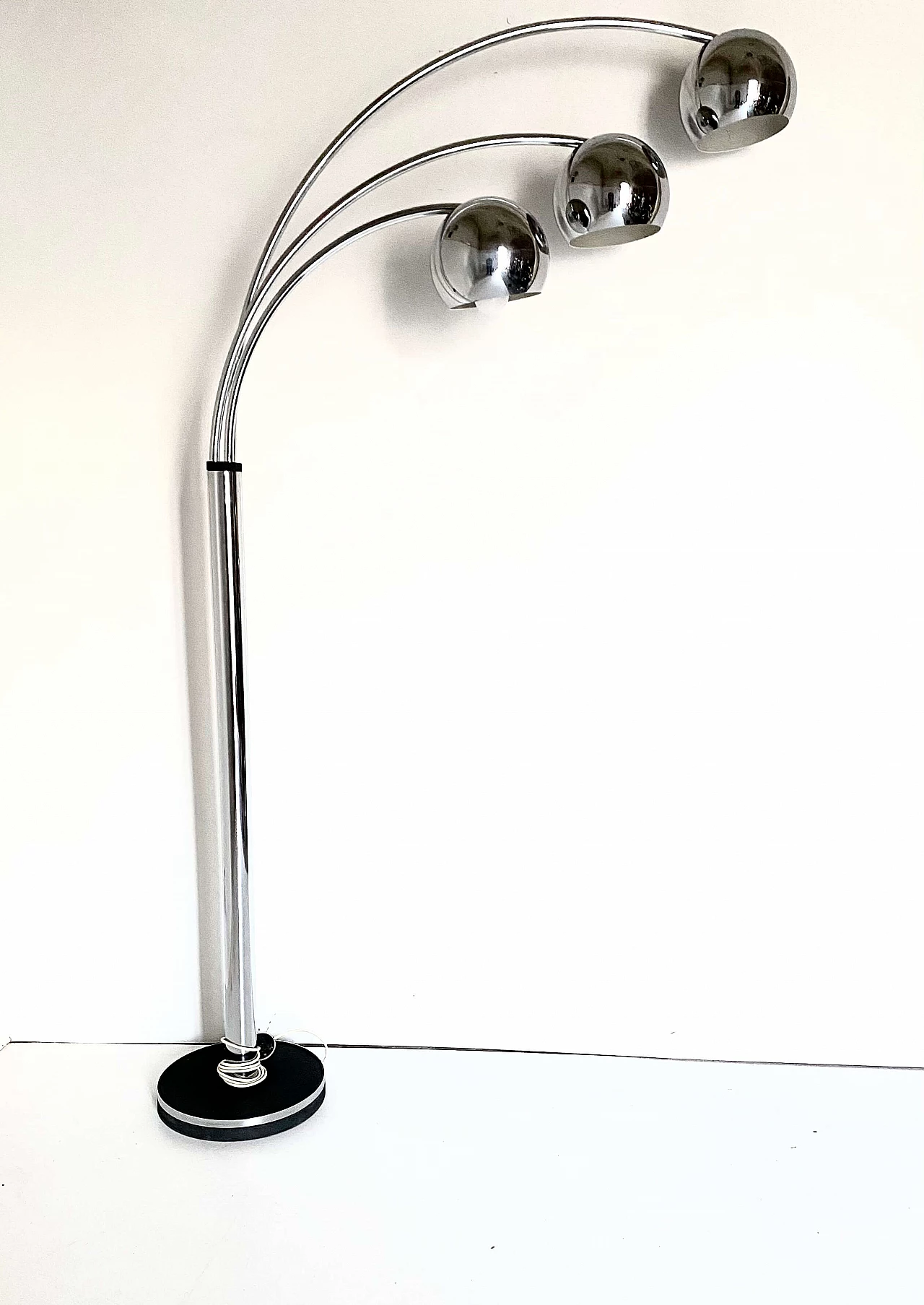 Chromed steel floor lamp by Reggiani, 1960s 2