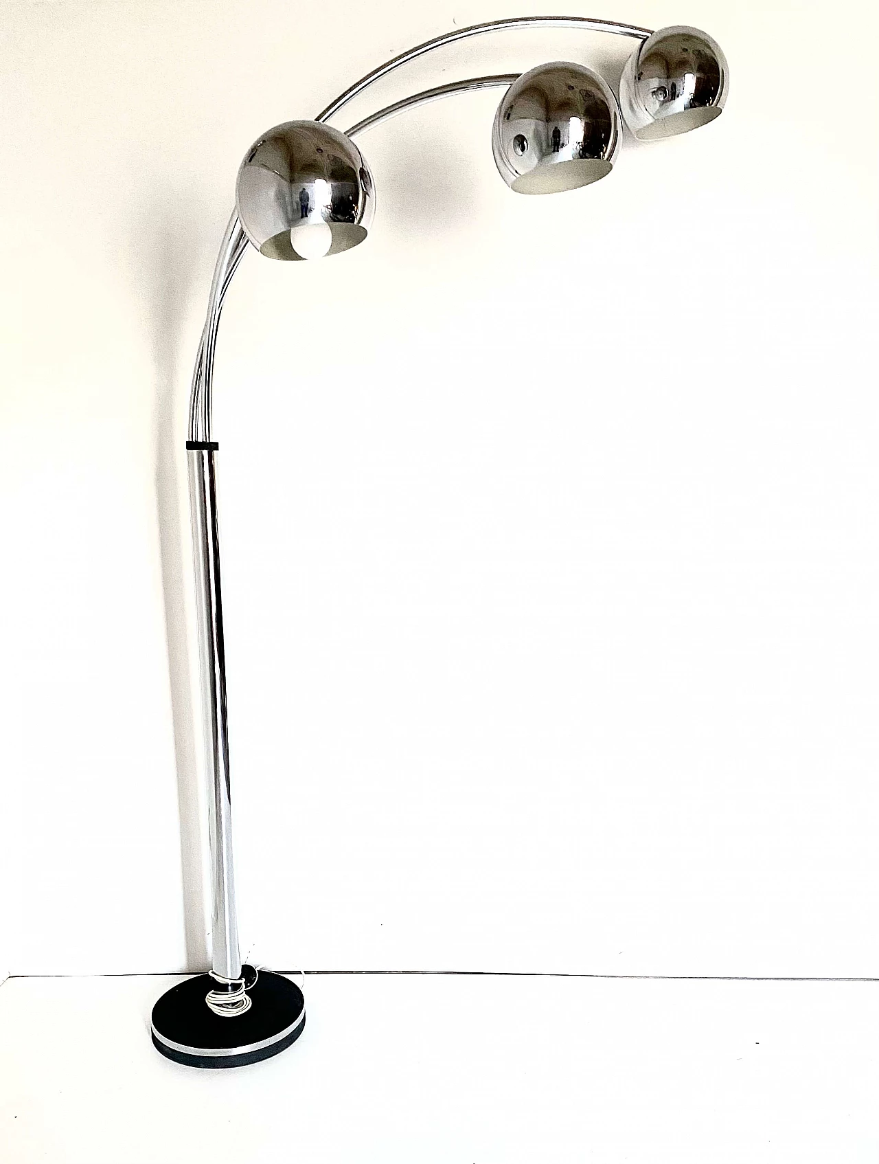 Chromed steel floor lamp by Reggiani, 1960s 3