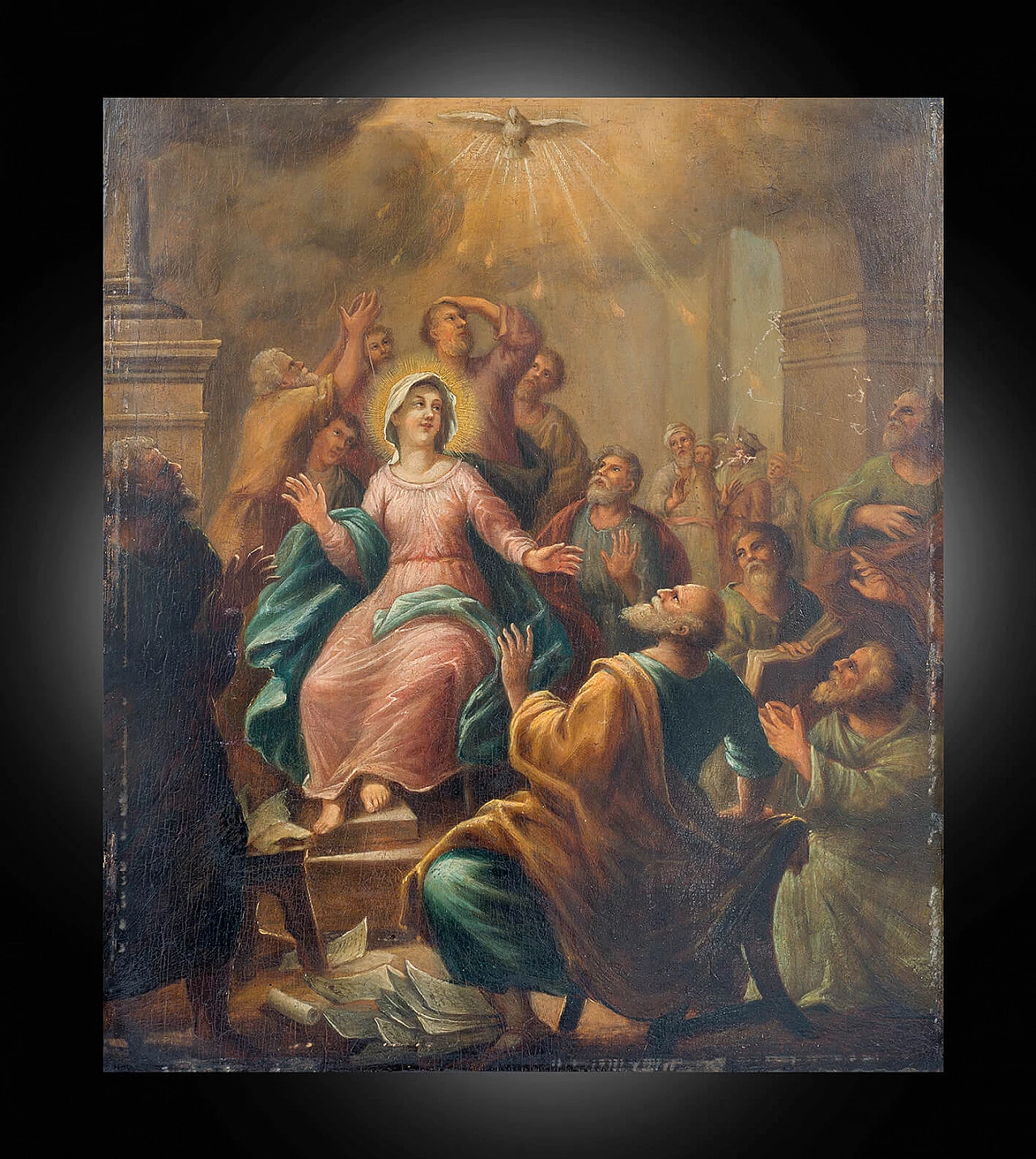 Pentecost, oil painting on panel, early 18th century 1