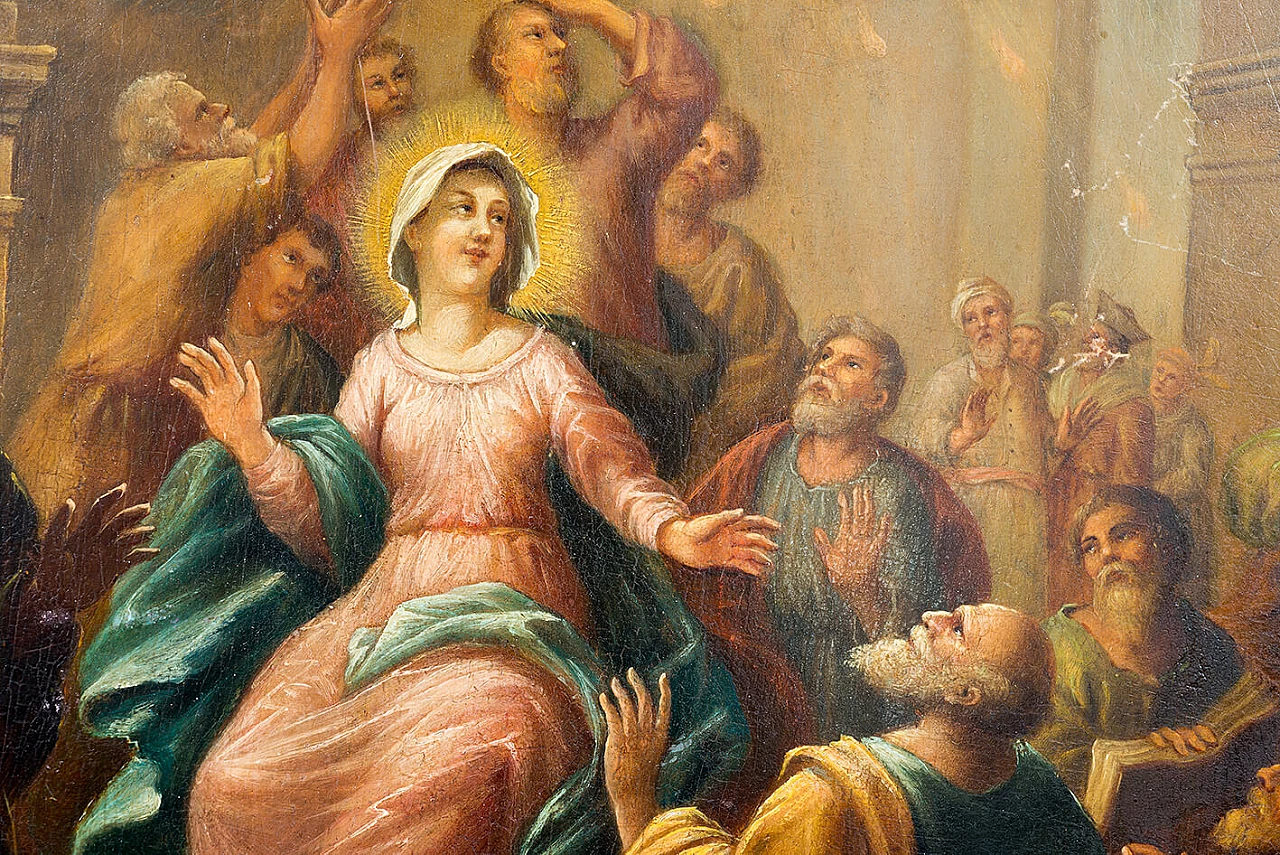 Pentecoste, dipinto a olio su tavola, inizio '700 2