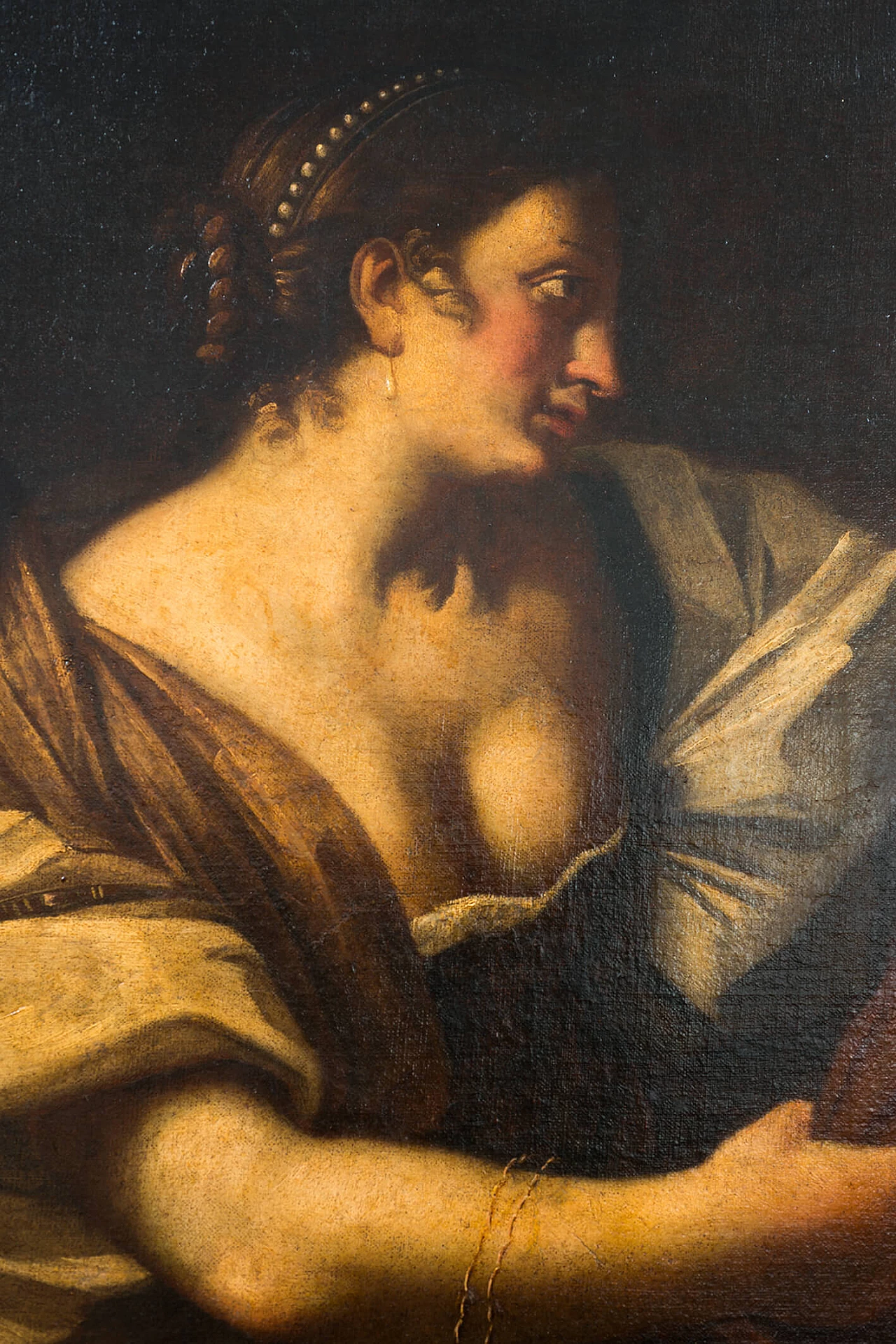 Giuseppe e la moglie di Putifarre, dipinto a olio su tela, '600 4