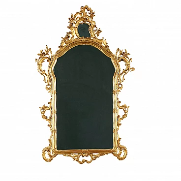 Specchiera con cornice intagliata e dorata in stile Rococò, fine '800