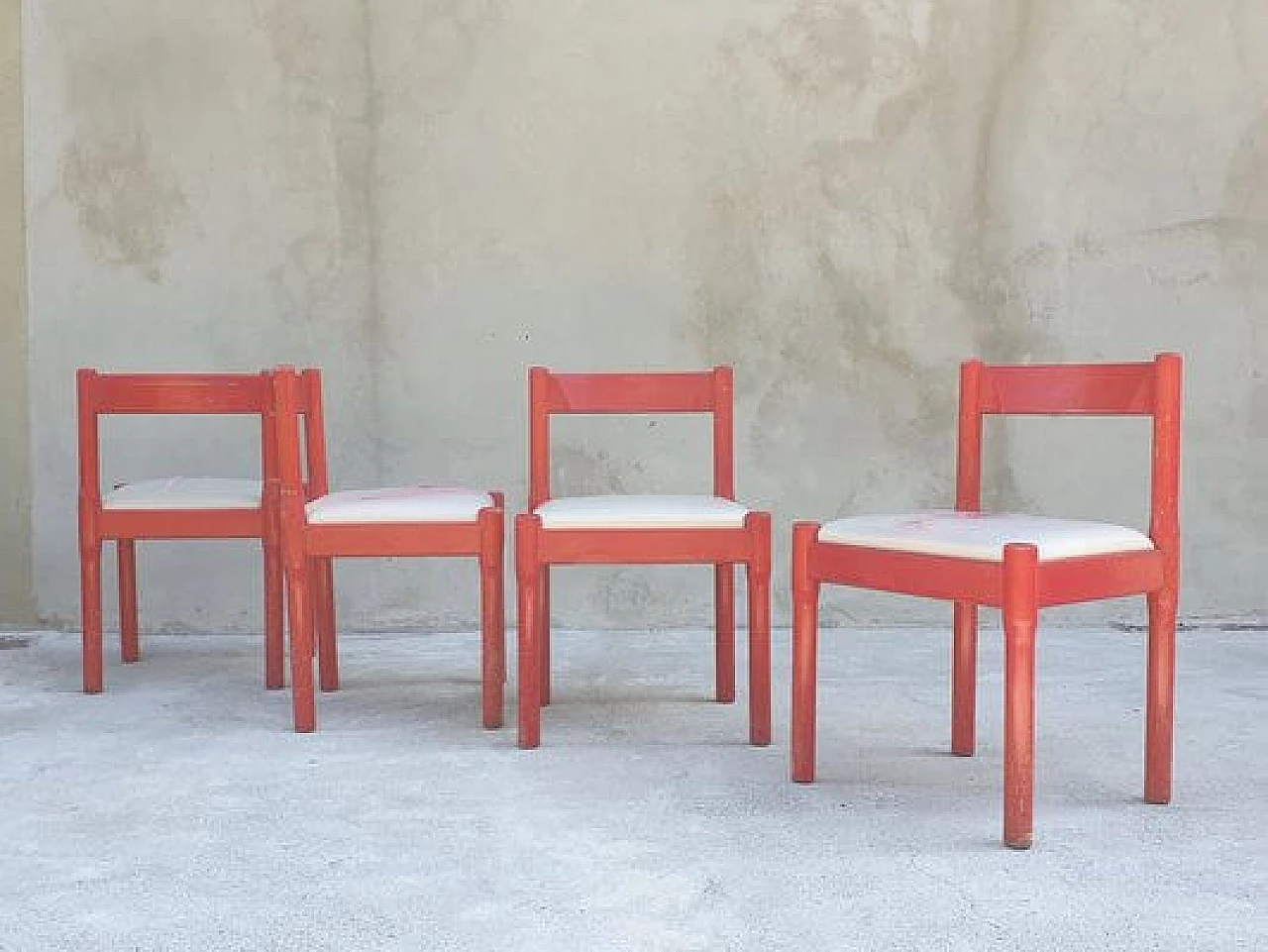 4 Carimate chairs by Vico Magistretti for Cassina, 1960s 1