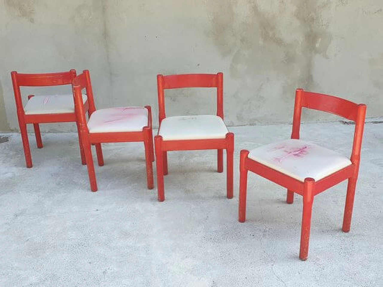 4 Carimate chairs by Vico Magistretti for Cassina, 1960s 2