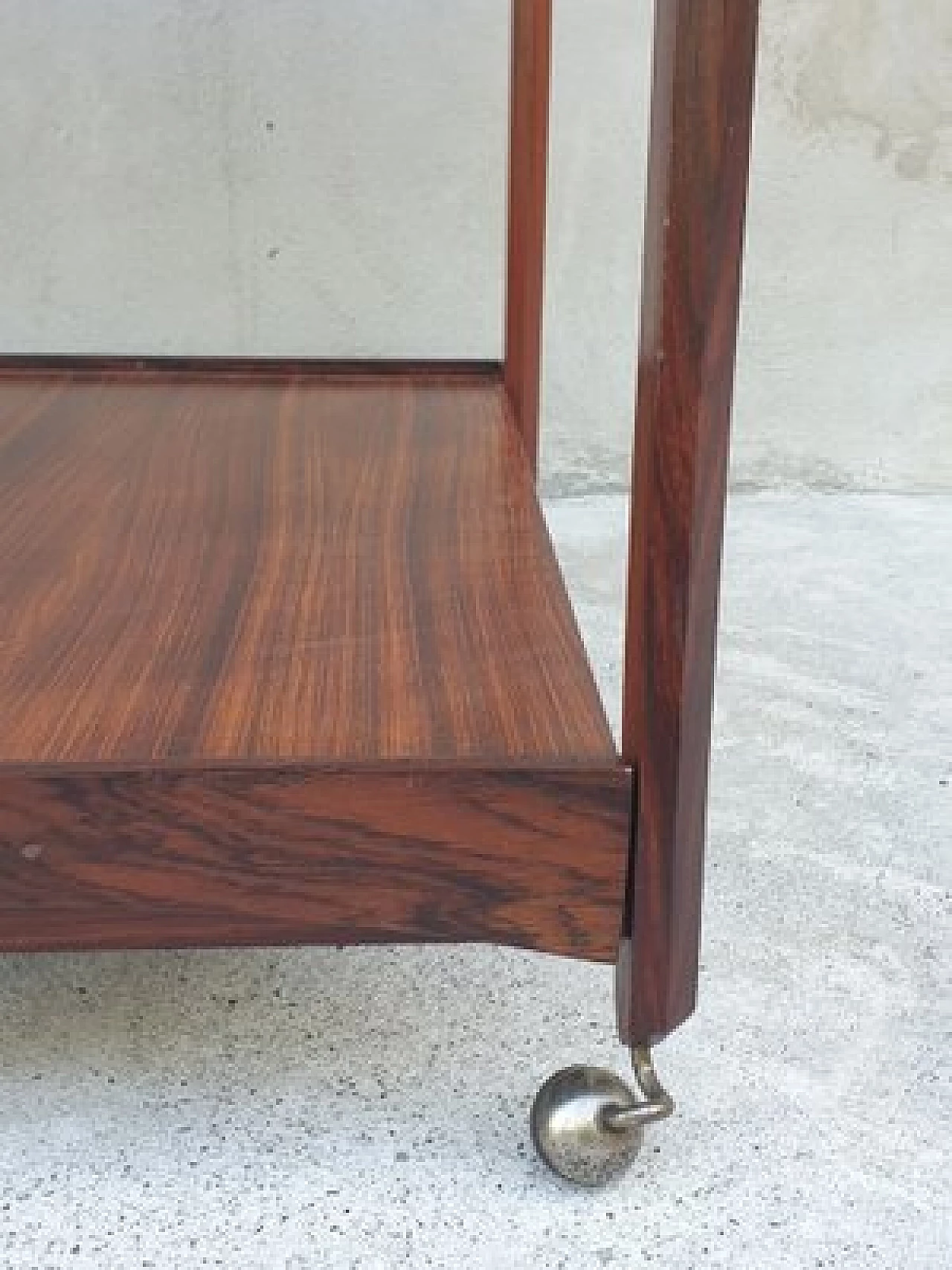 Rosewood trolley with shelves attributed to Dino Cavalli for Ditta Tredici, Pavia, 1960s 7