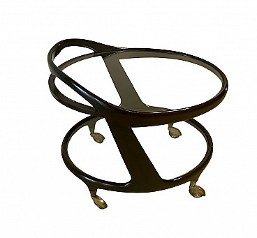 Wood and crystal bar cart by Cesare Lacca, 1950s