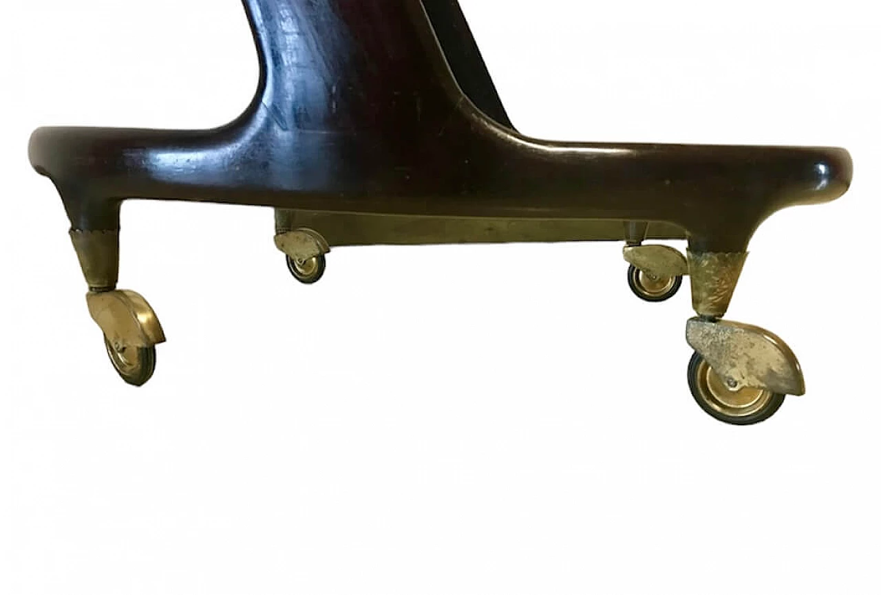 Wood and crystal bar cart by Cesare Lacca, 1950s 2
