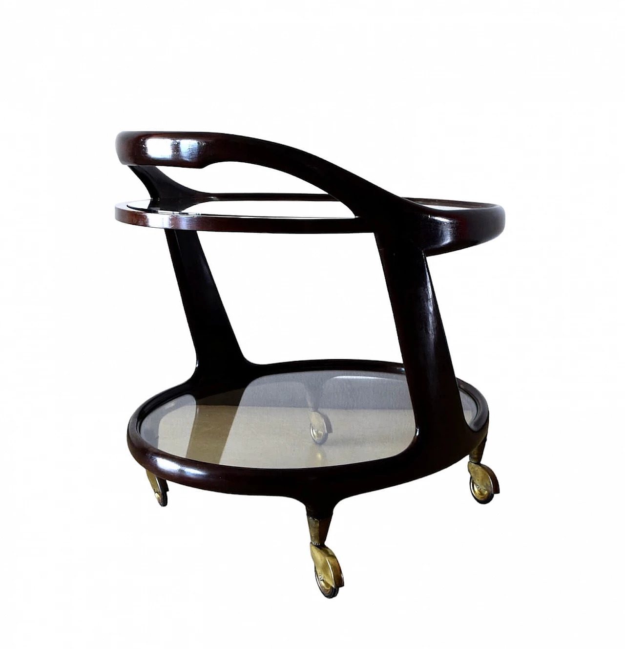 Wood and crystal bar cart by Cesare Lacca, 1950s 5