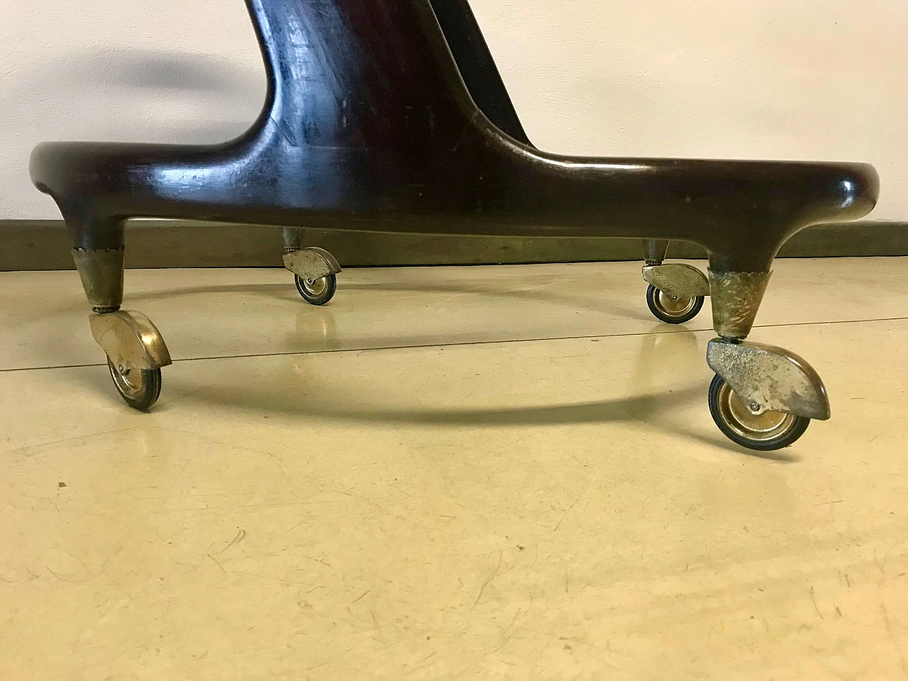 Wood and crystal bar cart by Cesare Lacca, 1950s 10