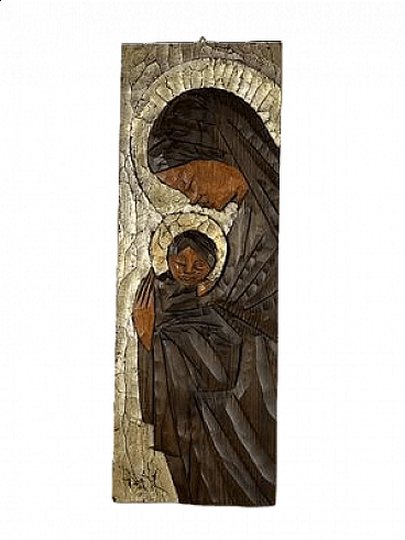 Capezzale, Madonna and Child, painting on panel, 1980s