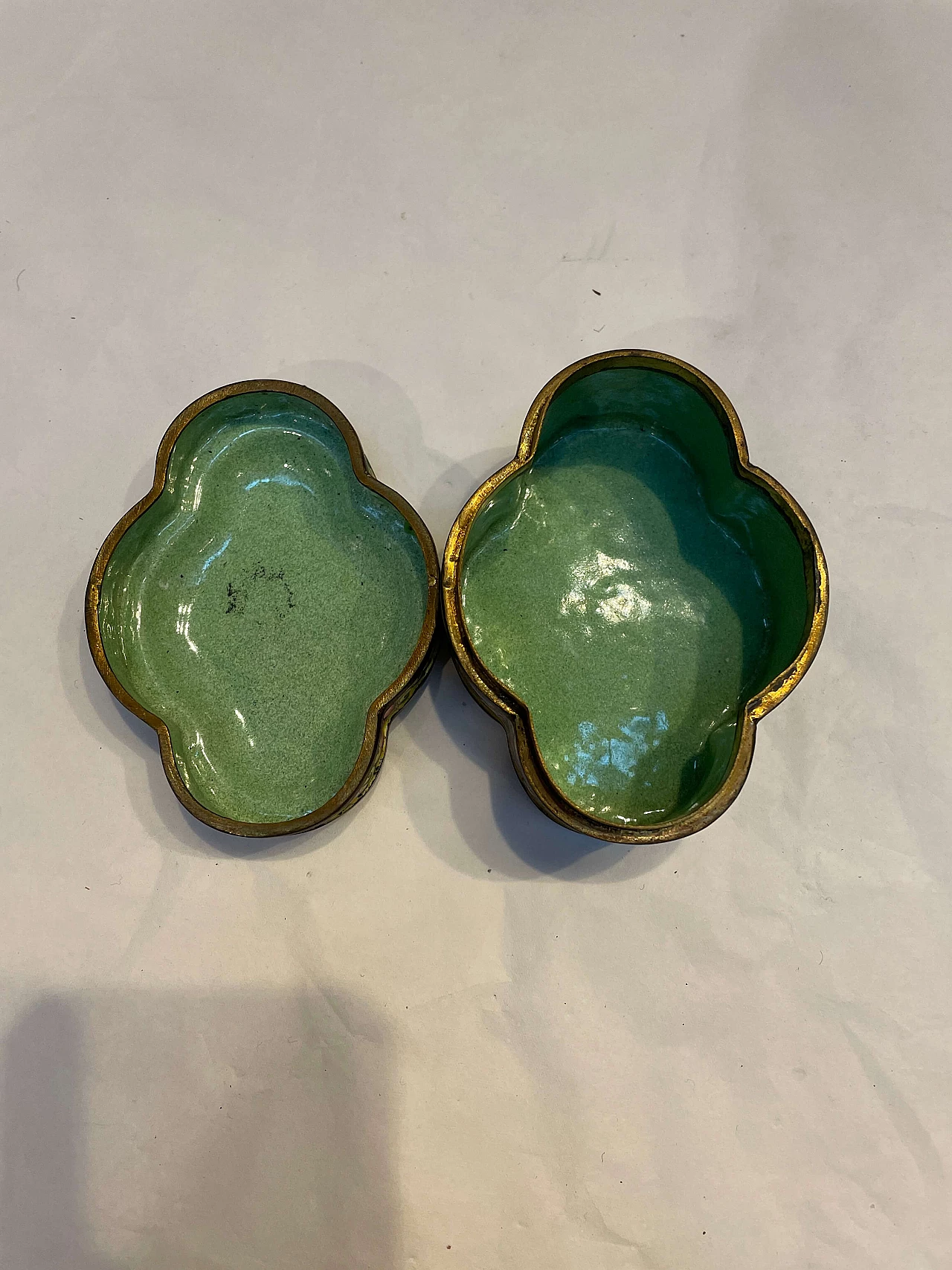 Scatola cinese in metallo smaltato cloisonné 6