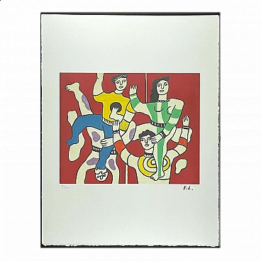 The Four Acrobats, lithography after Fernand Léger, 1990s