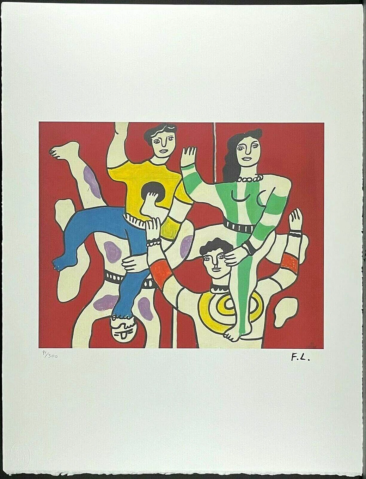 The Four Acrobats, lithography after Fernand Léger, 1990s 6