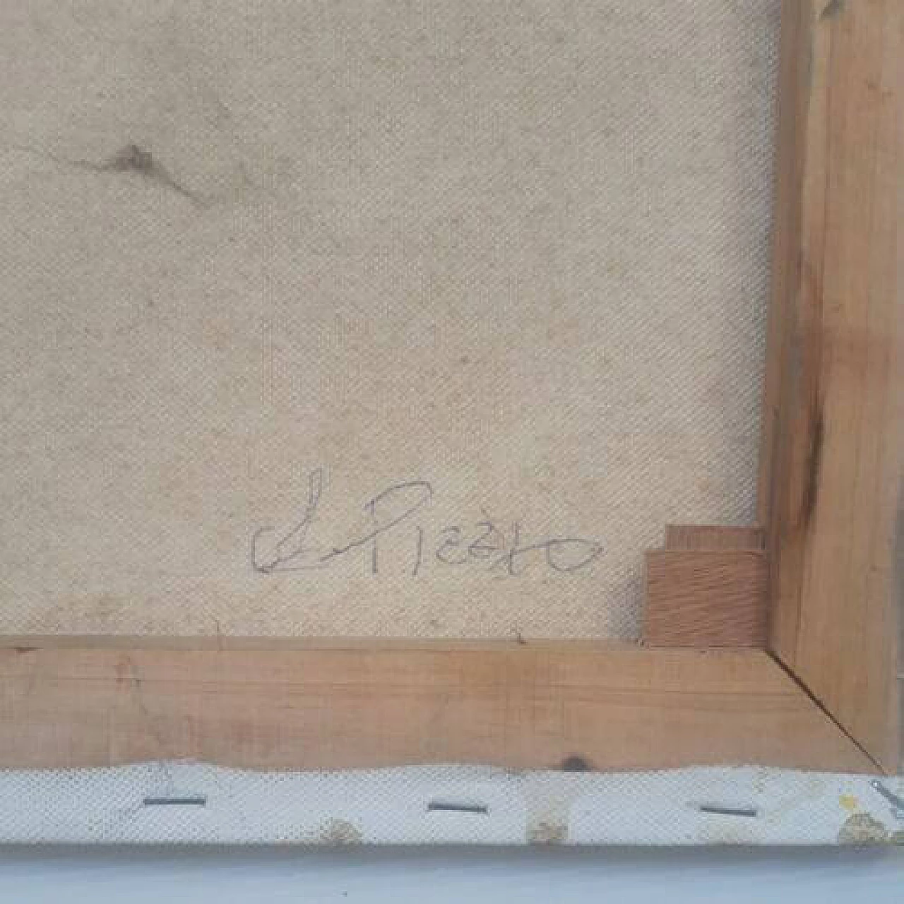 Composizione cubista, dipinto a olio su tela, anni '70 1