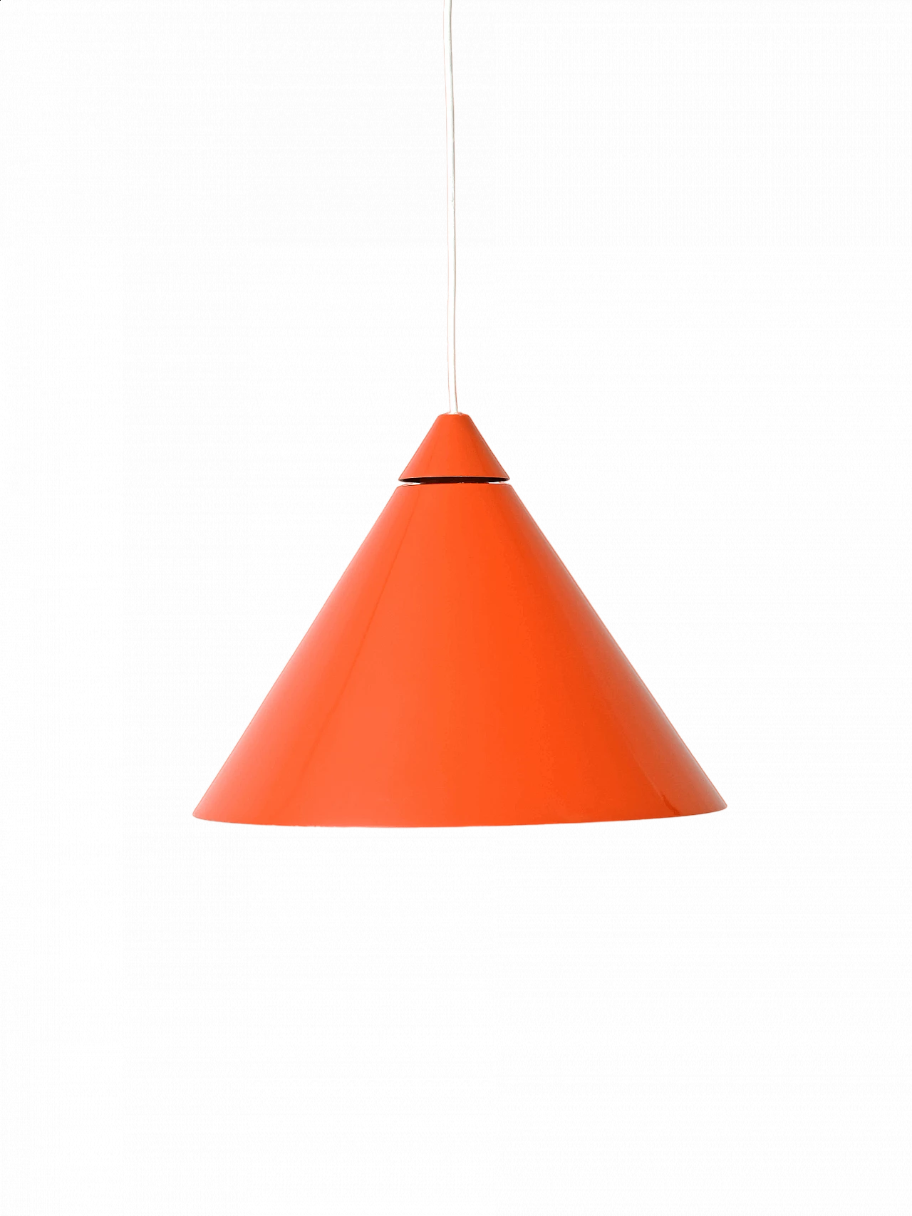 Lampada a sospensione scandinava in metallo color arancione, anni '60 6