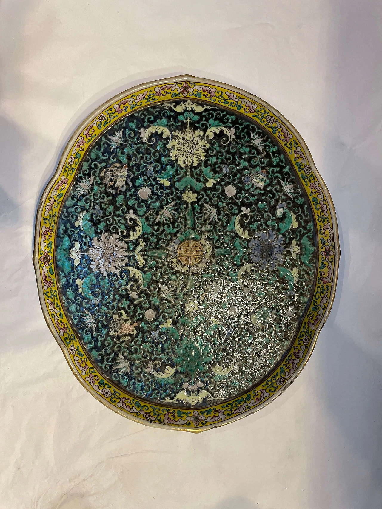 Piatto Cinese in ceramica, famiglia verde, circa 1800 1