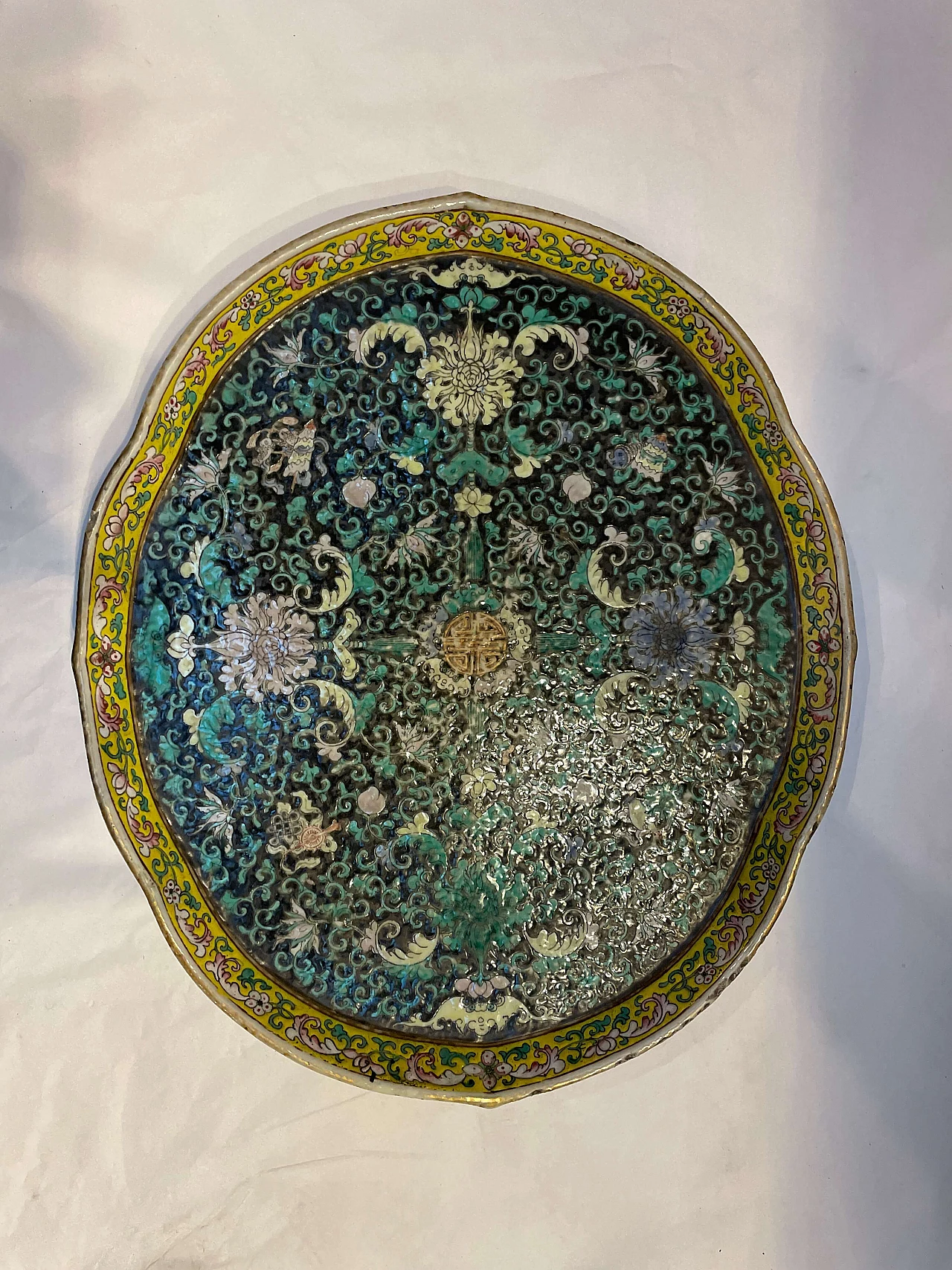 Piatto Cinese in ceramica, famiglia verde, circa 1800 2