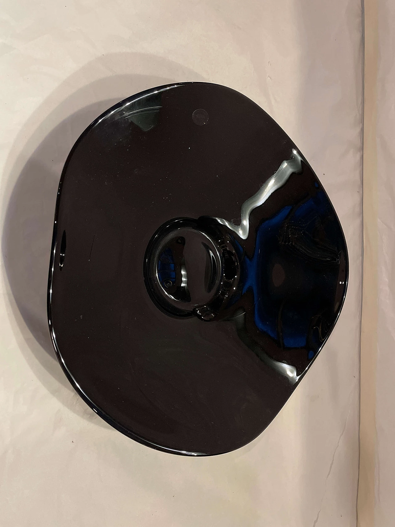 Piatto in vetro nero di Alicja Poland, anni '70 1