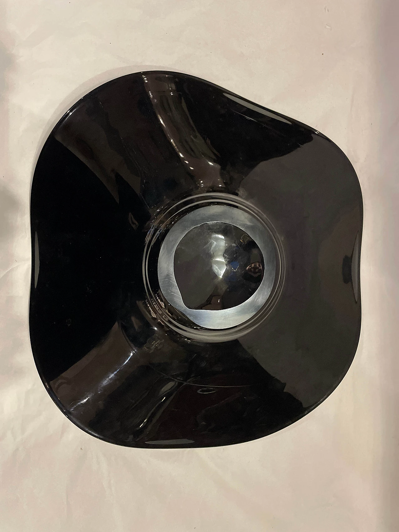 Piatto in vetro nero di Alicja Poland, anni '70 3